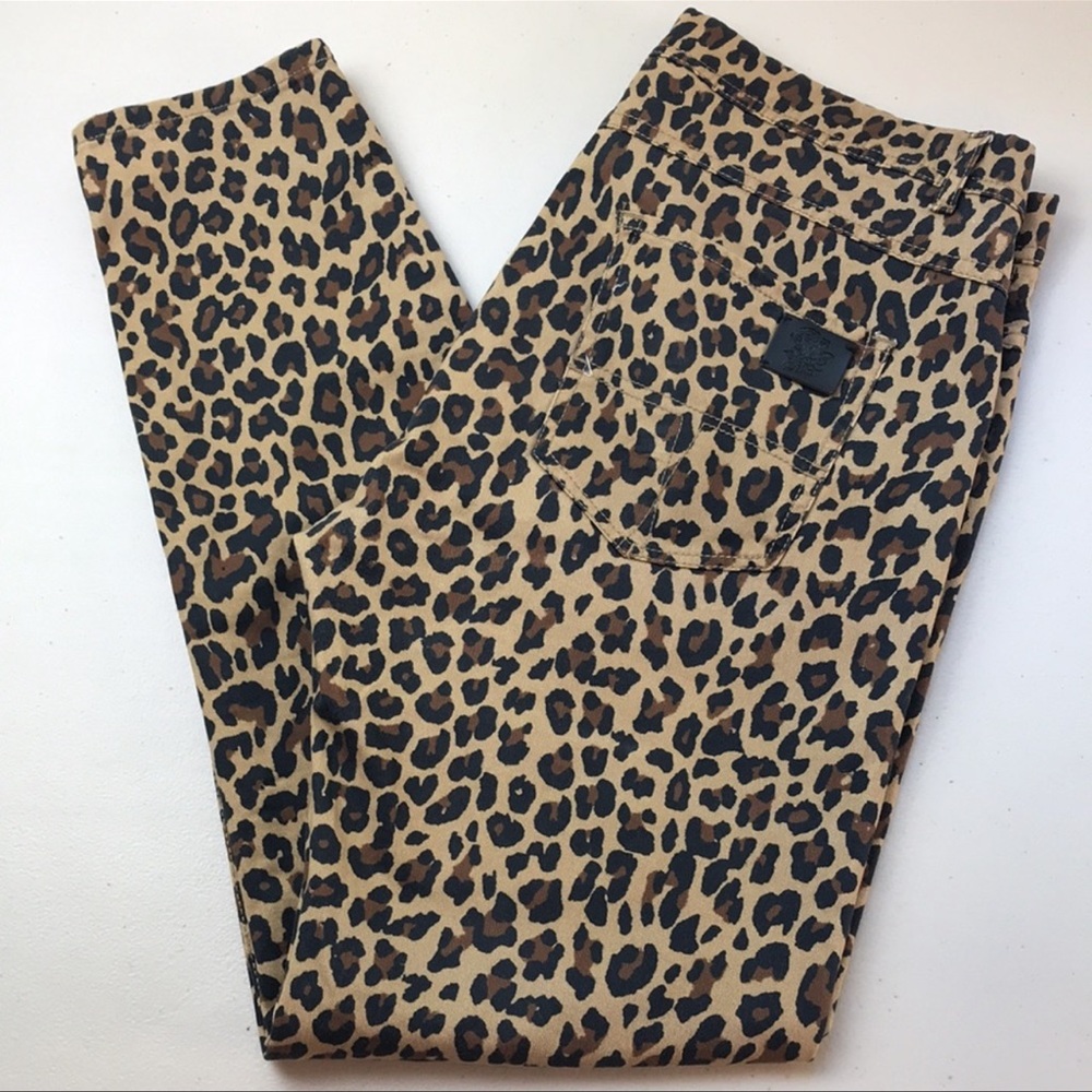 ZARA Cheetah Inferno Island Pant Skull Rivets Sz32